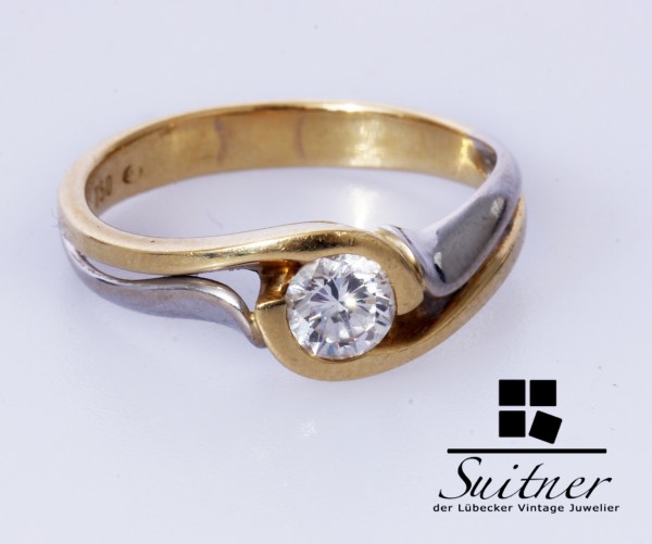 Brillant Ring 0,36 ct TW aus 750 Gold Gr 52 mit Zertifikat Design