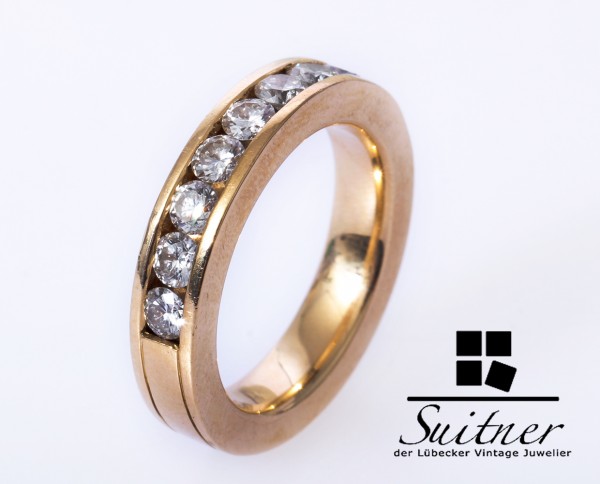 1,20ct. Alliance Brillant Ring 750 Gold Gr. 53,5 vsi Top Wesselton Memorie