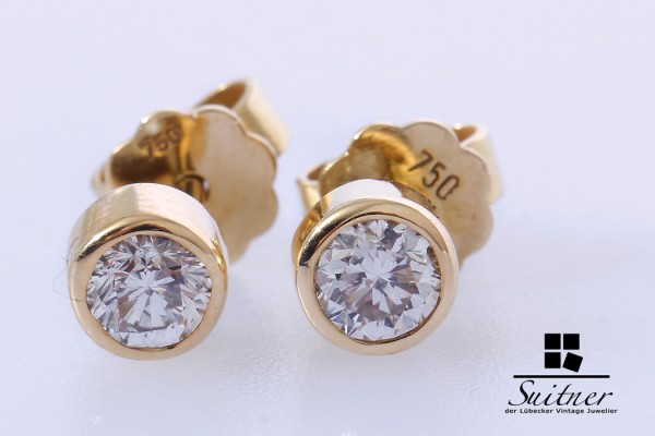 pure Klassiker - Solitär Ohrstecker zus. ca. 0,50ct 750 Gold