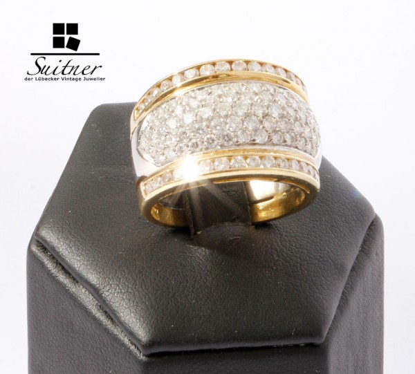 wertvoller 1,93ct Brillantring Lupenrein 101 Brillanten 750 Gold Weißgold Ring TW