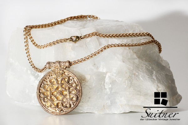 Kette mit Anhänger aus 925er Sterlingsilber Hiddensee vergoldet Wikinger