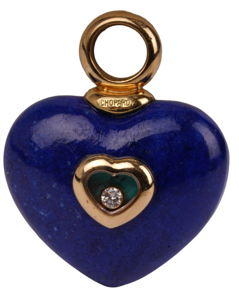 Chopard Happy Diamond Herz Anhänger Lapislazuli Blau XL 750 Gold