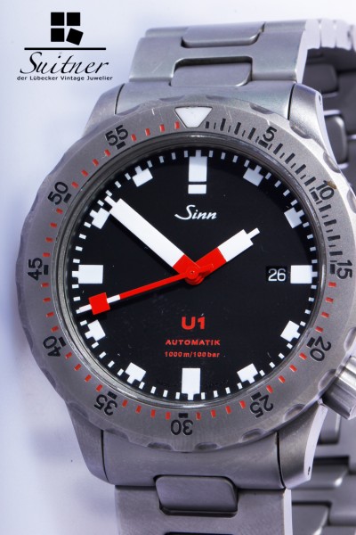 Sinn U1 Uhr Ref. 1010 U-Boot Stahl Full Set mit Box und Papieren Taucher