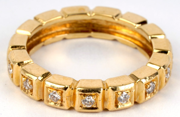 Design Memory Ring mit 15 Brillanten aus 750 Gold Gr. 53 Cube Style
