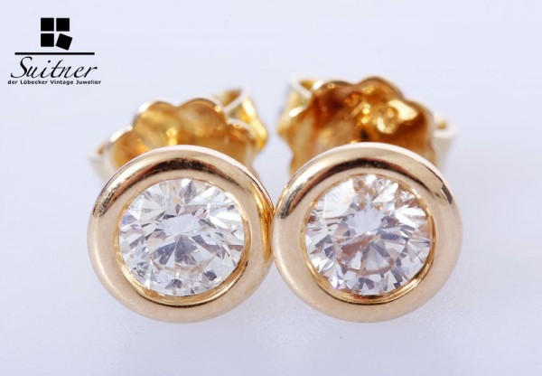 Klassiker Brillant Ohrstecker 0,75ct. weiß W und 750 Gold NP 3100,-