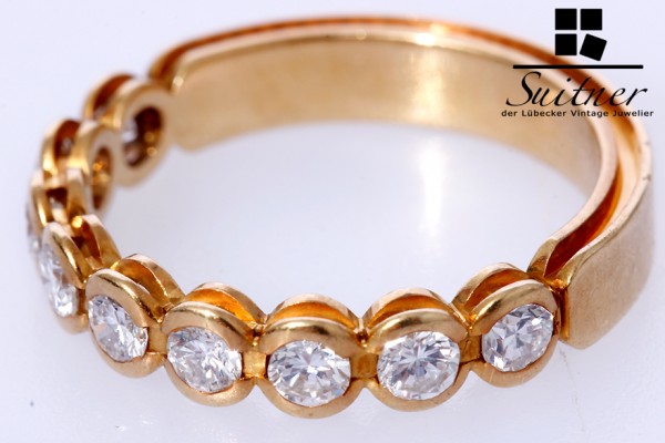 Alliance Memorie Ring 9 Brillanten zus. ca. 0,77 ct 750 Gold Gr. 56