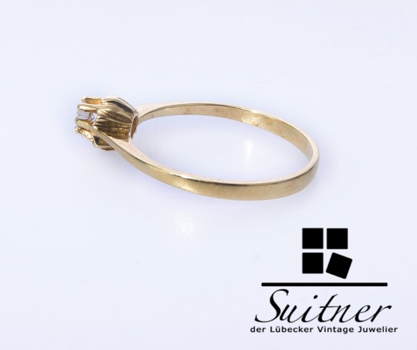 klassischer Verlobungsring mit Brillant Ring 585 Gold Größe 53,5