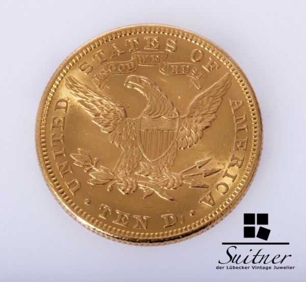 USA 1882 10 Dollars SS-VZ Gold Liberty Eagle Ten Dollar selten