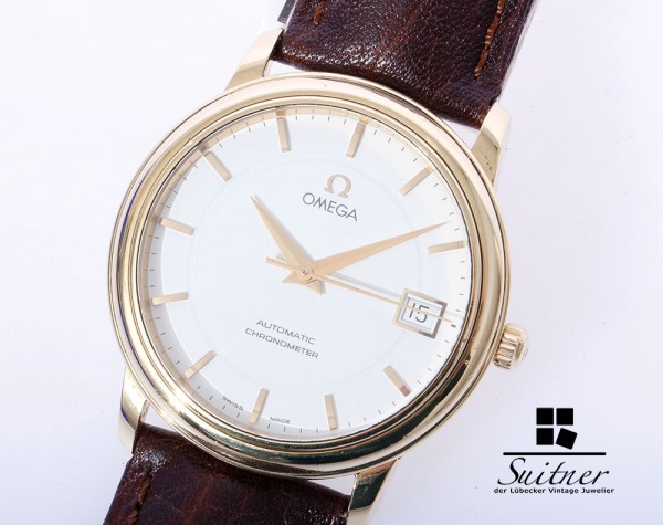 seltener Omega Automatic Chronometer Prestige 750 Gold 46002102 Papiere