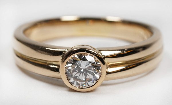 Unikat 0,50ct. Brillant Solitär Ring aus 750 Gold Gr. 55 Halbkaräter Verlobung Luxus