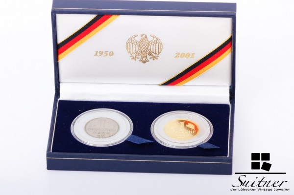 Chronik der Deutschen Mark 1950-2001 12 g 999 Gold J neuwertig