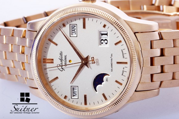 Glashütte Original Senator Ewiger Kalender Mondphase Großdatum Roségold - selten