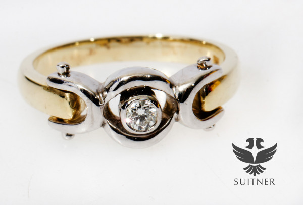 moderner Brillant Solitär Ring aus 585 Gold Gr. 53 Verlobungsring