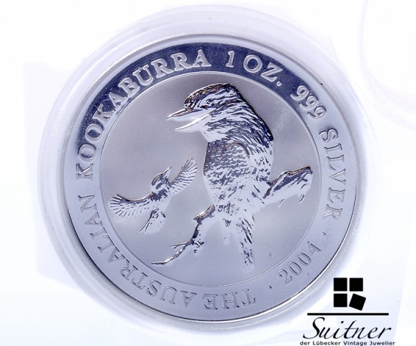 Australien 1 Dollar 999 Silber Kookaburra 1 Oz 2004 PP