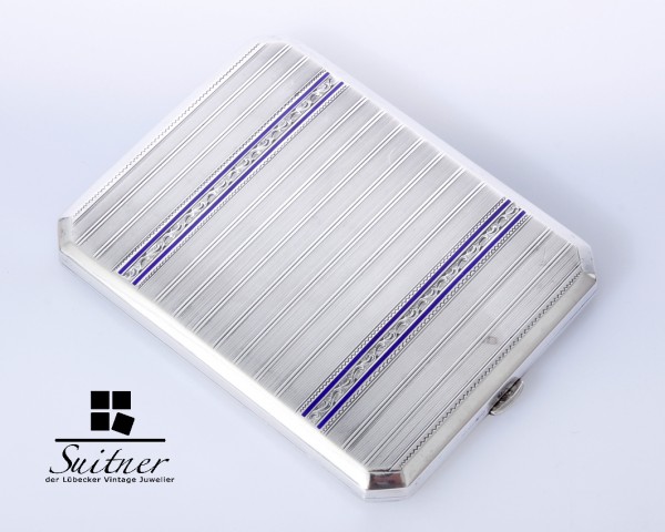 Schönes Art-Deco-Zigarettenetui aus 900er Silber, Tschechoslowakai, 1922-1928