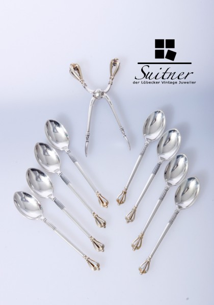 Qualitätvolles Mokka/Espresso-Besteckset aus Sterling-Silber