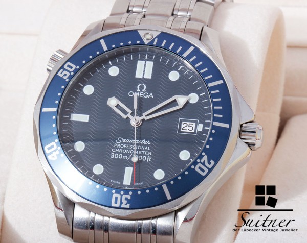Omega Seamster 300m Automatik Blau Stahl - Full Set - Ref 25318000