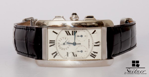 Cartier Tank Americaine Chronograph 750 Weißgold 2312 Chronoflex