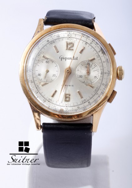 Gigandet Chronograph 750 Gold 40er Jahre Landeron 248 Swiss