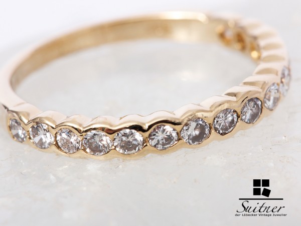 wunderschöner Memoire Brillant Ring 585 Gold 0,62 ct. Gr. 54