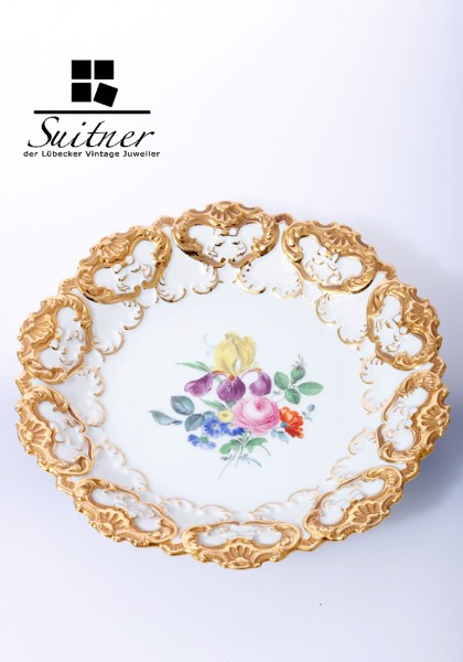 Kleiner Prunkteller mit Bouquet-Malerei - Meissen
