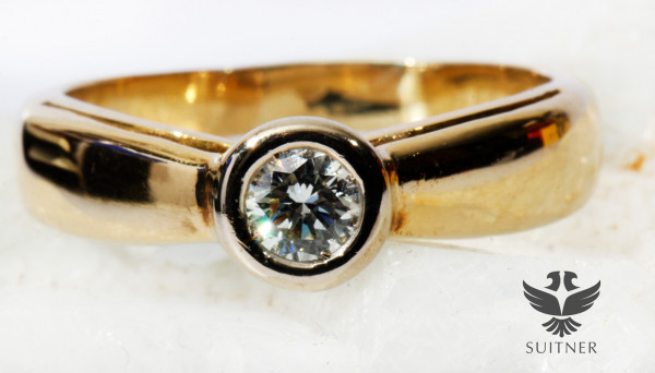 0,50ct Brillant Ring Solitär aus 585 Gold Gr. 63 lupenrein Wesselton Design