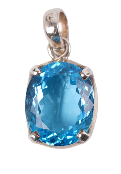 Lübeck Unikat 12,71ct Blautopas Anhänger aus 925 Silber Handarbeit