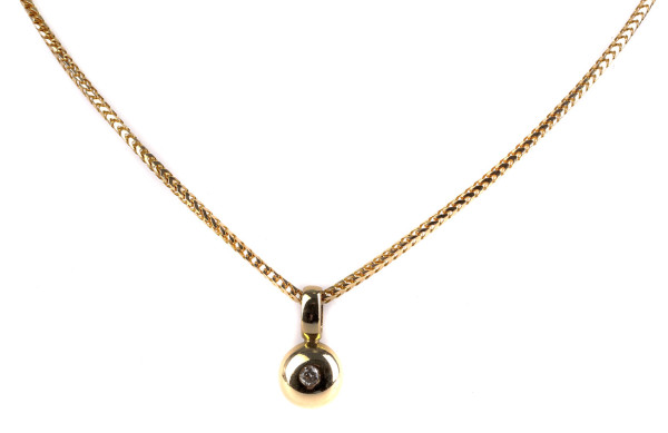 feines Brillant Collier aus 585 Gold mit Diamanten von ca. 0,05ct