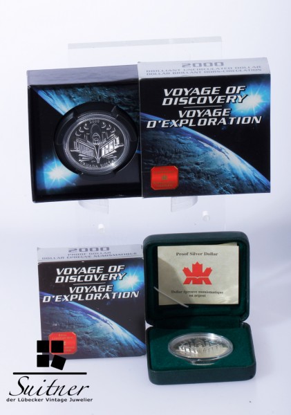 2 x 1 Dollar Kanada Discovery 2000 PP Originalverpackung Proof Silver Silber