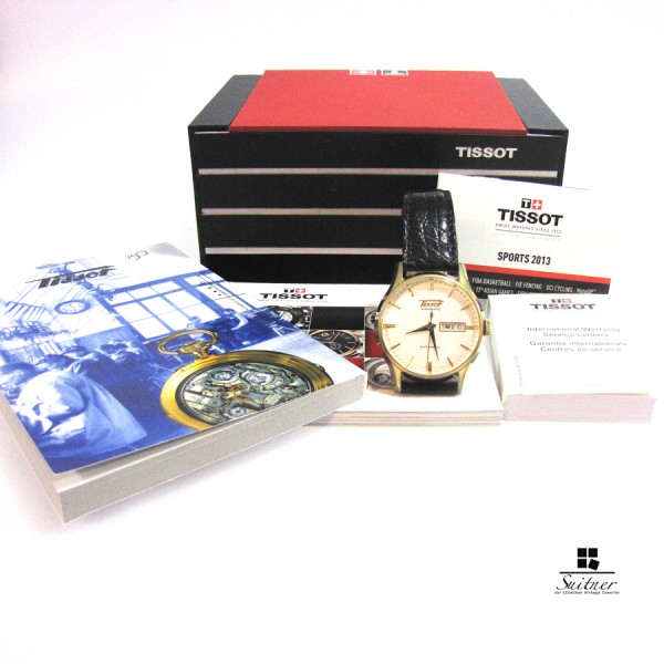 Tissot Visodate Daydate T019430B vergoldet Automatik Full set Box