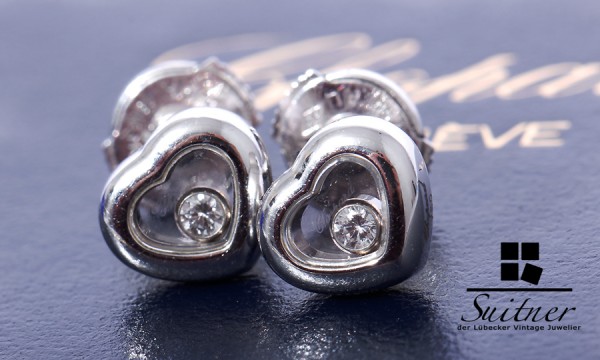 Chopard Happy Diamonds Ohrstecker 750 Weißgold Brillanten Papiere
