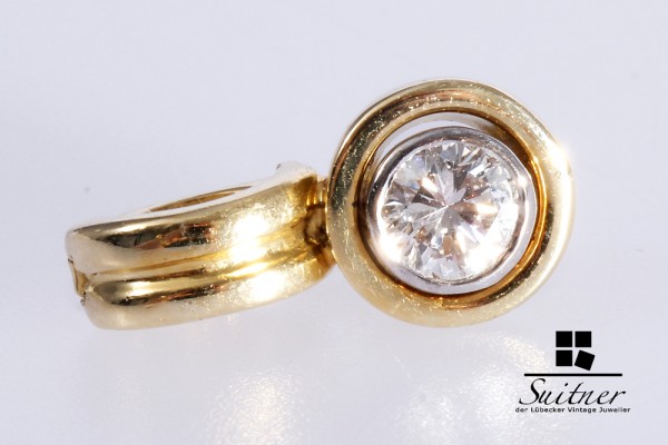 wertvoller Perlenclip Anhänger Solitär ca. 0,35ct 585 Gold VVSI Wesselton