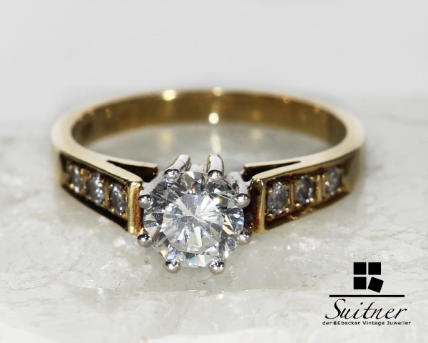 Brillant Ring ca. 0,80 ct Klassiker Gold 585