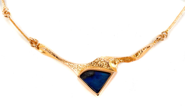 Lapponia Collier 585 Gold H8 Labradorit Kette von Weckström - sehr selten