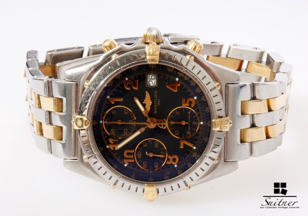 Breitling Chronomat Stahl Gold D13050 Chronograph mit Box