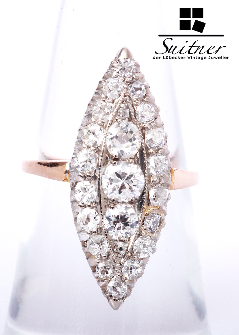 Art Deco Ring Schiffchenform