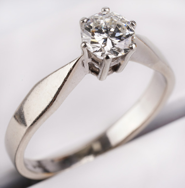 Klassiker 0,90ct Solitär Brillant Ring 585 Weißgold Gr. 60 VVSI Wesselton