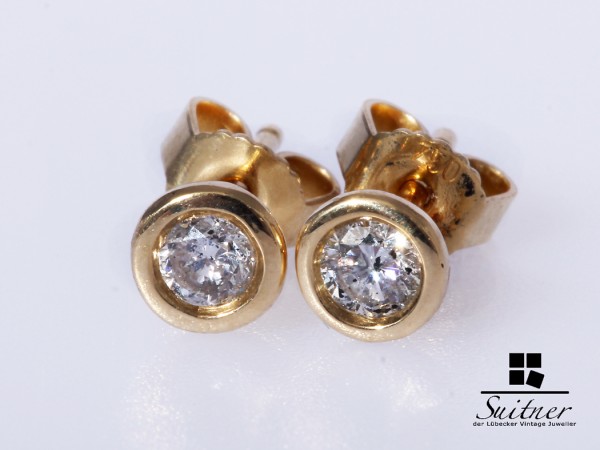 Brillant Solitär Ohrstecker zus. ca. 0,30 ct aus Gold