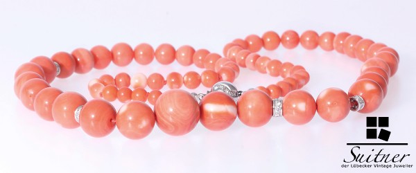 Luxus pur - Engelshaut Koralle 15,8 mm Weißgold 585 Brillanten Angel Coral