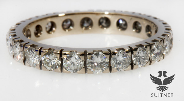 wertvoller 2,00ct Brillant Memorie Ring 585 Weißgold Gr. 59 mit 21 Diamanten Memory