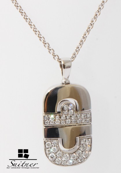 Bulgari Parentesi Collier mit Brillanten - 750 Weißgold Bvlgari - Hangtag Kette