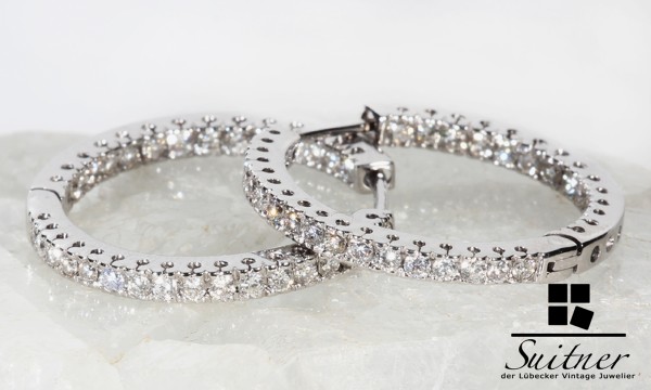 Luxus creolen mit Brillanten 