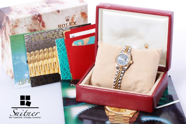 Rolex Lady Date Datejust Mod. 69173 Stahl/Gold mit Box und Zertifikat