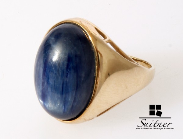 großer blauer Stern Saphir Cabochon von ca. 10ct. Ring aus Gold