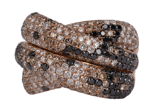Luxus 6,50ct. Brillanten Ring Fancy Diamanten 750 Roségold Gr. 54 Wrap
