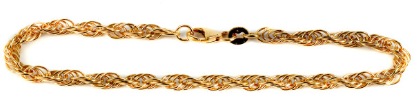 Kordel Armband 375 Gelbgold 19 cm