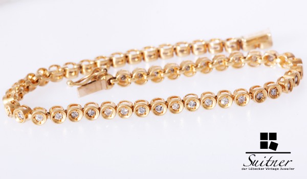 Tennis Armband Rivieré mit Brillanten zus. ca. 1,00ct Tennisarmband Bracelet