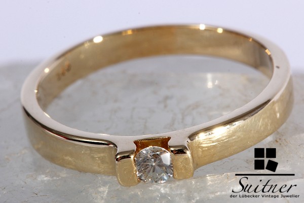 Brillant Ring ca. 0,15 ct 585 Gelbgold Gr. 61