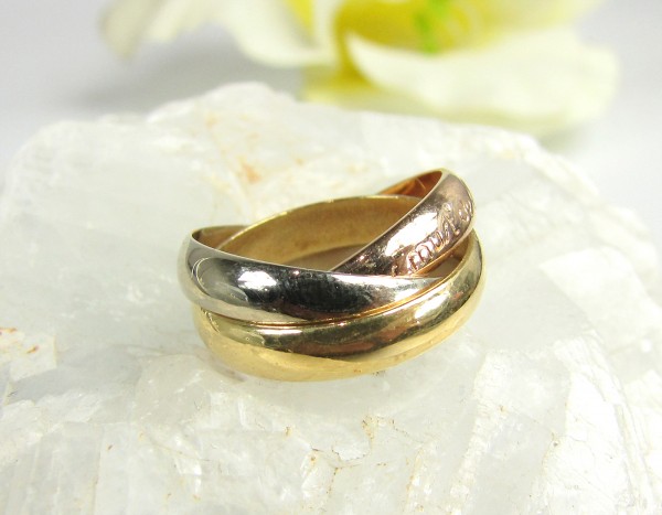 Original Cartier Trinity Ring 750 Rosé Gelb Weißgold, Gr. 46 le must de Paris