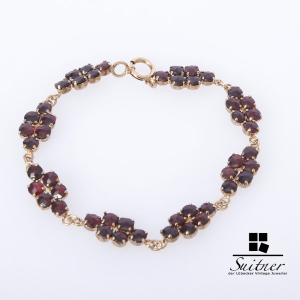 Granat Armband 333er / 8 kt Gelbgold